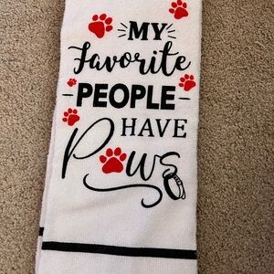 🐾 Animal Lover's White and Red Towel 🐾